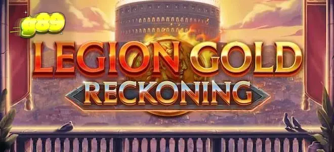 Cena épica de batalha com estandartes romanos e símbolos de legião no Legion Gold Reckoning